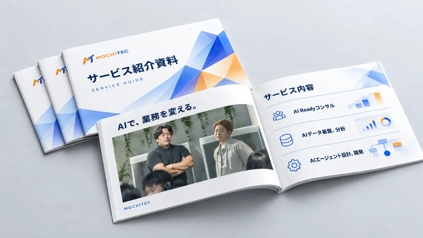 MOCHITEC サービス紹介資料（表紙と中面のイメージ）